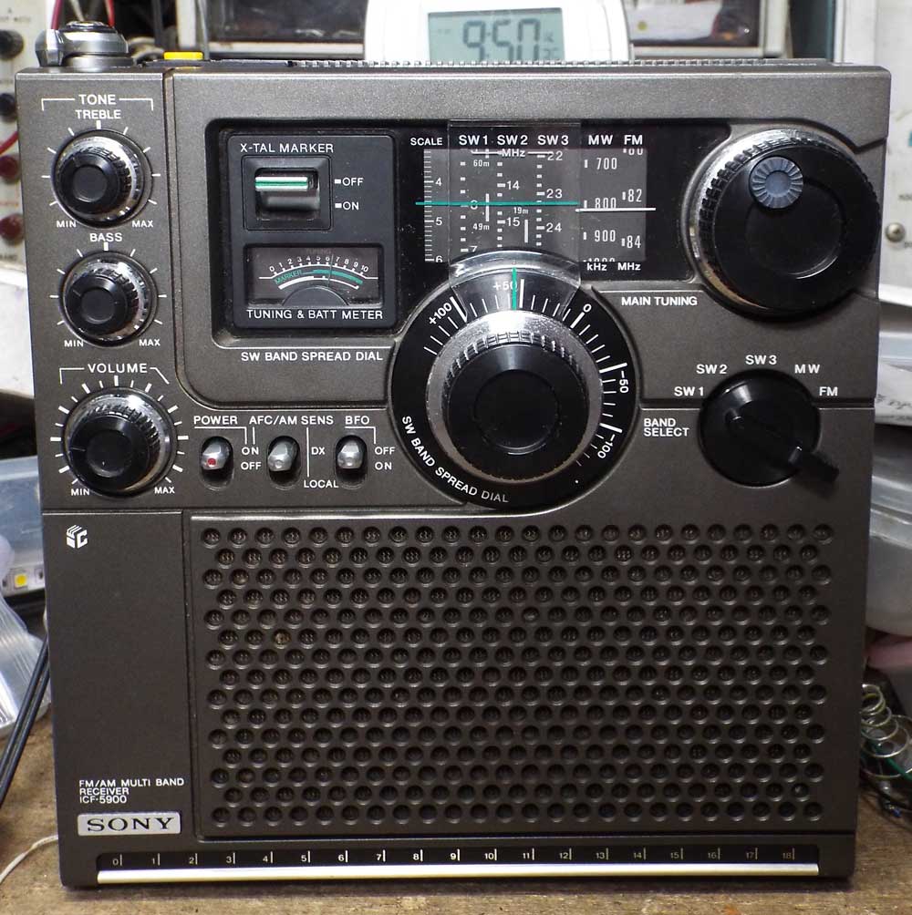 SONY icf 5900 ラジオBCL ワイドFMに改造　整備品